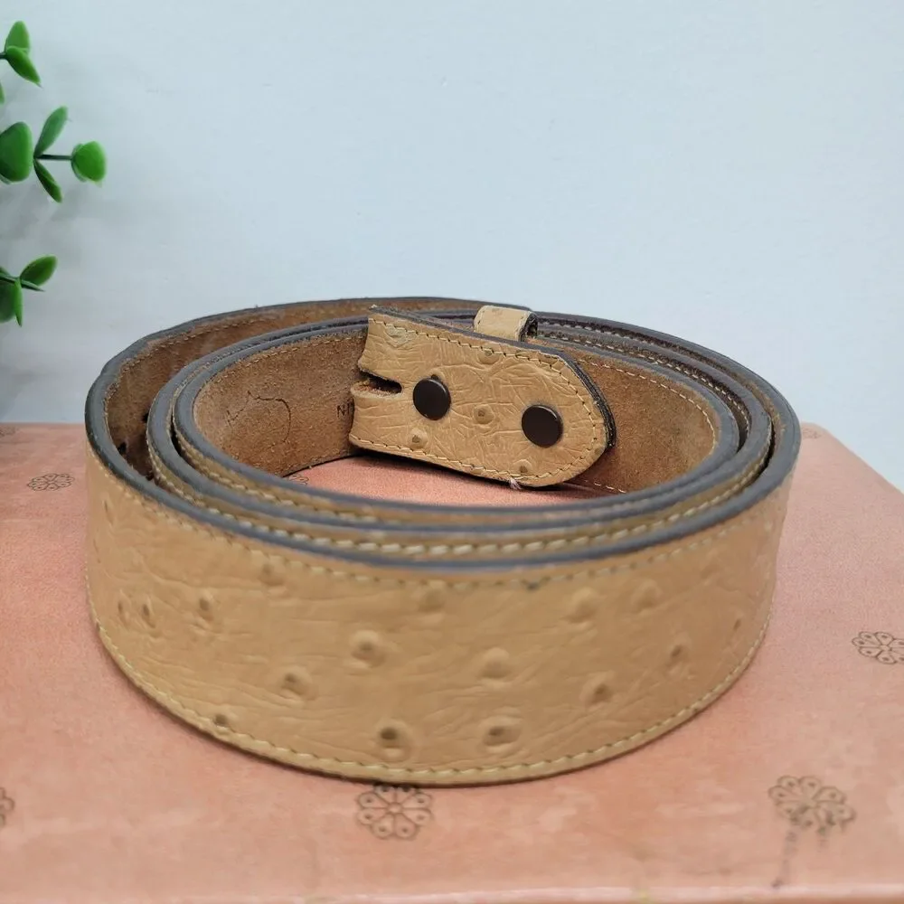 Vintage Ostrich Style Leather Belt